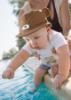Picture of Mayoral Newborn Boys Bears Top Swimshorts & Sunhat Set X 3 - Blue Brown