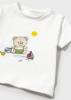 Picture of Mayoral Newborn Boys Bears Top Swimshorts & Sunhat Set X 3 - Blue Brown