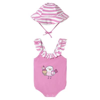 Picture of Mayoral Newborn Girls Ice Cream Swimsuit & Sunhat Set X 2 - Pink Multi