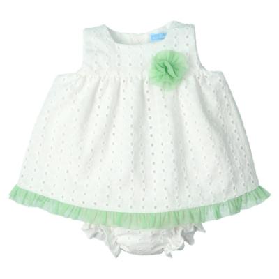 Picture of Mac Ilusion Baby Flashy Collection Girls Lace Dress & Panties Set X 2 - White Green