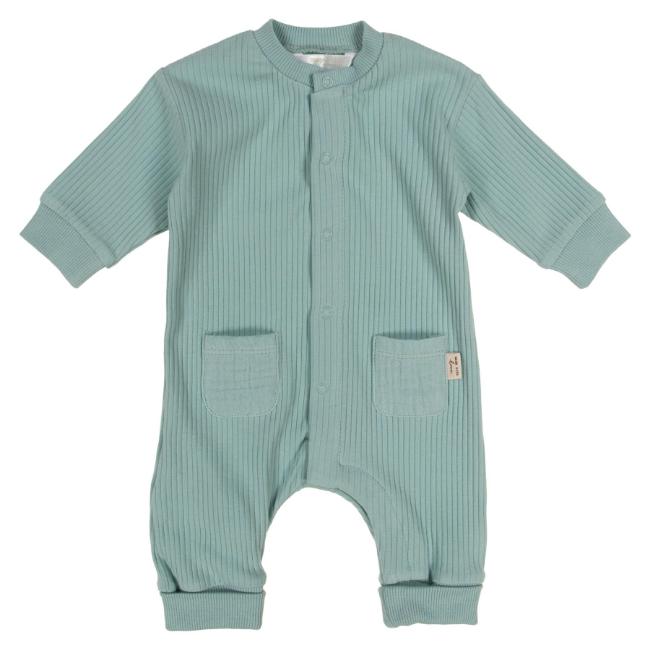 Picture of Mayoral Newborn Boys Jersey Ribbed Teddy Bottom Babygrow - Jade Green