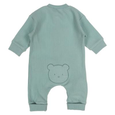 Picture of Mayoral Newborn Boys Jersey Ribbed Teddy Bottom Babygrow - Jade Green