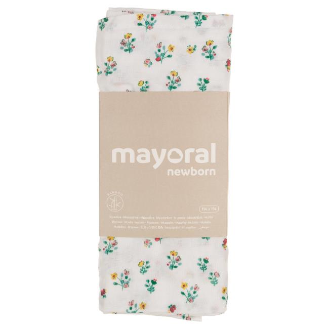 Picture of Mayoral Newborn Girls Floral Muslin Swaddle - Jade Floral Print