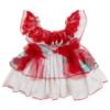 Picture of Ela Confeccion Girls Granada Dress Panties Bonnet Set X 3 - White Blue Red