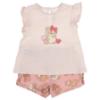 Picture of Mayoral Newborn Girls Bear & Heart Tunic & Shorts Set X 2 - Baby Rose Polka