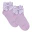 Picture of Meia Pata Extra Large Satin Double Bow Ankle Socks - Lilac