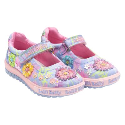 Picture of Lelli Kelly Eloise Beaded Floral Canvas Roller Sole Pump - Lilla Fantasy