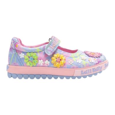 Picture of Lelli Kelly Eloise Beaded Floral Canvas Roller Sole Pump - Lilla Fantasy