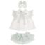 Picture of Puro Mimo Summer Collection Girls Blouse Skirted Jampants & Hairclip Set X 3 - White Mint Green