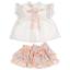 Picture of Puro Mimo Summer Collection Girls Blouse Skirted Jampants Set X 2 - White Peach Pink