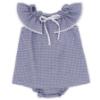 Picture of Rapife Summer Girls Wide Ruffle Collar Dress & Panties Set X 2 - Navy Blue Gingham