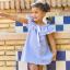 Picture of Rapife Summer Girls Wide Ruffle Collar Dress & Panties Set X 2 - Navy Blue Gingham