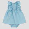 Picture of Rapife Summer Girls Ruffle Collar Dress & Panties Set X 2 - Turquoise Gingham
