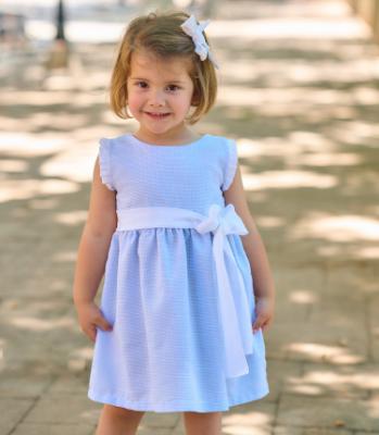 Picture of Rapife Summer Girls Fixed Bow Dress & Panties Set X 2 - Sky Blue White