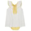 Picture of Rapife Summer Girls Ruffle Embroidered Dress  - White Yellow
