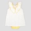 Picture of Rapife Summer Girls Ruffle Embroidered Dress  - White Yellow