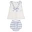 Picture of Sardon Baby Summer Collection Girls Pique Dress & Panties Set X 2 - White Pale Blue