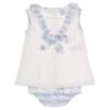 Picture of Sardon Baby Summer Collection Girls Pique Dress & Panties Set X 2 - White Pale Blue
