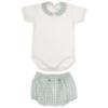 Picture of Rapife Summer Baby Boys Bodysuit & Gingham Pants Set X 2 - Sage Green
