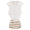 Picture of Rapife Summer Baby Boys Bodysuit & Wide Stripe Pants Set X 2 - Beige White
