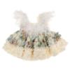 Picture of Ela Confeccion Girls Blanca Dress Panties Bonnet Set X 3 - Ivory Blue 