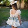 Picture of Ela Confeccion Girls Blanca Dress Panties Bonnet Set X 3 - Ivory Blue 