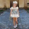 Picture of Ela Confeccion Girls Blanca Dress Panties Bonnet Set X 3 - Ivory Blue 