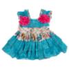 Picture of Ela Confeccion Girls Elsa Dress Panties Bonnet Set X 3 - White Turquoise Blue 