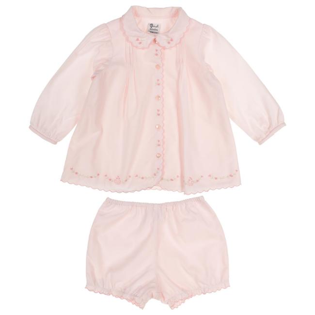 Picture of Sarah Louise Baby Girls Embroidered Jampant 2 Piece Set - Pink Pink