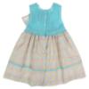 Picture of Foque Baby Girls Knitted Bodice Dress - Turquoise Pink Floral 
