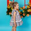 Picture of Foque Girls A Line Floral Dress - Fuchsia Pink Navy