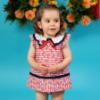 Picture of Foque Baby Girls Cherries Dress & Panties Set - Red Navy
