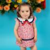 Picture of Foque Baby Girls Cherries Dress & Panties Set - Red Navy
