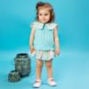 Picture of Foque Baby Girls Skirted Jampant Set - Turquoise Pink Floral 