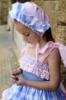 Picture of Ela Confeccion Girls Catalina Dress Panties Bonnet Set X 3 - Pink Blue 