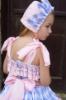 Picture of Ela Confeccion Girls Catalina Dress Panties Bonnet Set X 3 - Pink Blue 