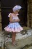 Picture of Ela Confeccion Girls Catalina Dress Panties Bonnet Set X 3 - Pink Blue 