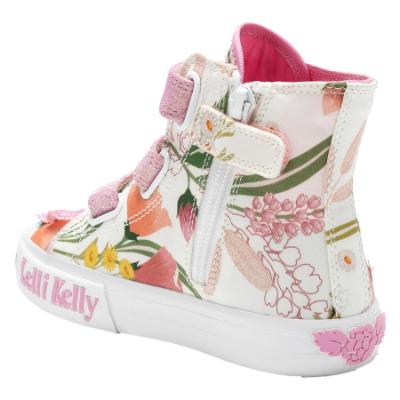 Picture of Lelli Kelly Carrie Mid Canvas Easy On Butterfly Boot  - Multi Colours