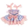 Picture of Ela Confeccion Girls Catalina Dress Panties Bonnet Set X 3 - Pink Blue 
