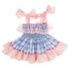 Picture of Ela Confeccion Girls Catalina Dress Panties Bonnet Set X 3 - Pink Blue 