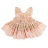 Picture of Ela Confeccion Girls Ruffle Dress Panties Bonnet Set X 3 - Ivory Pink Gold Lace