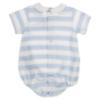 Picture of Sardon Baby Summer Collection Boys Pique Stripe Romper - White Pale Blue