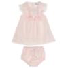 Picture of Sardon Baby Summer Collection Girls Lace Ruffle Jacquard Dress & Panties Set X 2 - Baby Pink
