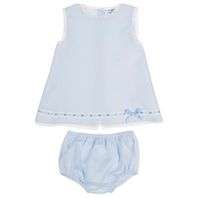 Picture of Sardon Baby Summer Collection Girls Jacquard Dress & Panties Set X 2 - Pale Blue