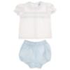 Picture of Sardon Baby Summer Collection Boys Smock Blouse & Pants Set X 2 - White Pale Blue 