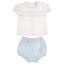 Picture of Sardon Baby Summer Collection Boys Smock Blouse & Pants Set X 2 - White Pale Blue 