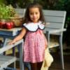 Picture of Foque Girls Cherries Open Back Dress - Red Navy
