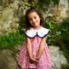 Picture of Foque Girls Cherries Open Back Dress - Red Navy
