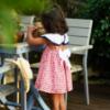 Picture of Foque Girls Cherries Open Back Dress - Red Navy
