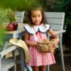 Picture of Foque Girls Cherries Open Back Dress - Red Navy